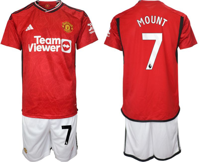 Men 2023-2024 Club Manchester United home red 7 Soccer Jerseys